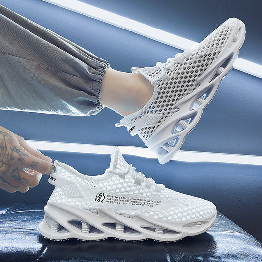 Men's ShoesSummer Sports, Breathable Mesh, Cutout Casual Shoes, Men's Heightened Shock Absorber, Single Net Thin Running Trendy Shoes