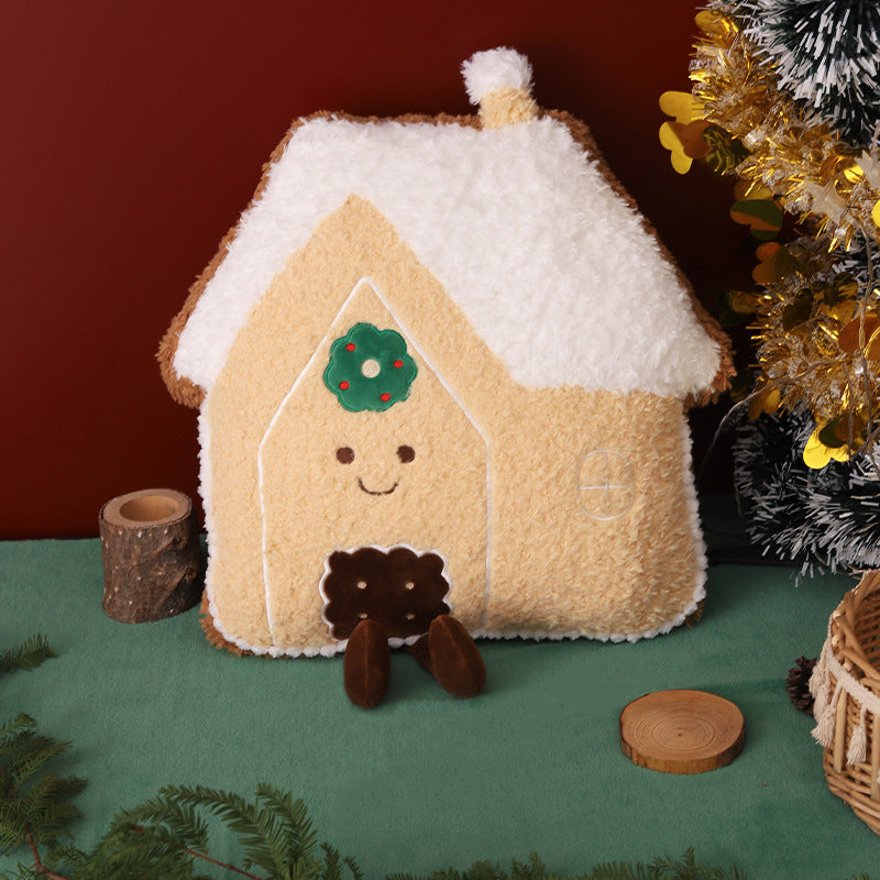 Colorful christmas day decoration pillow plush toy doll gingerbread man christmas doll gifts wholesale