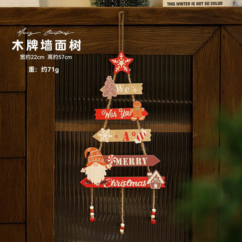 Christmas Christmas decoration wall luminous Christmas tree Christmas ornament pendant pine cone rattan pendant