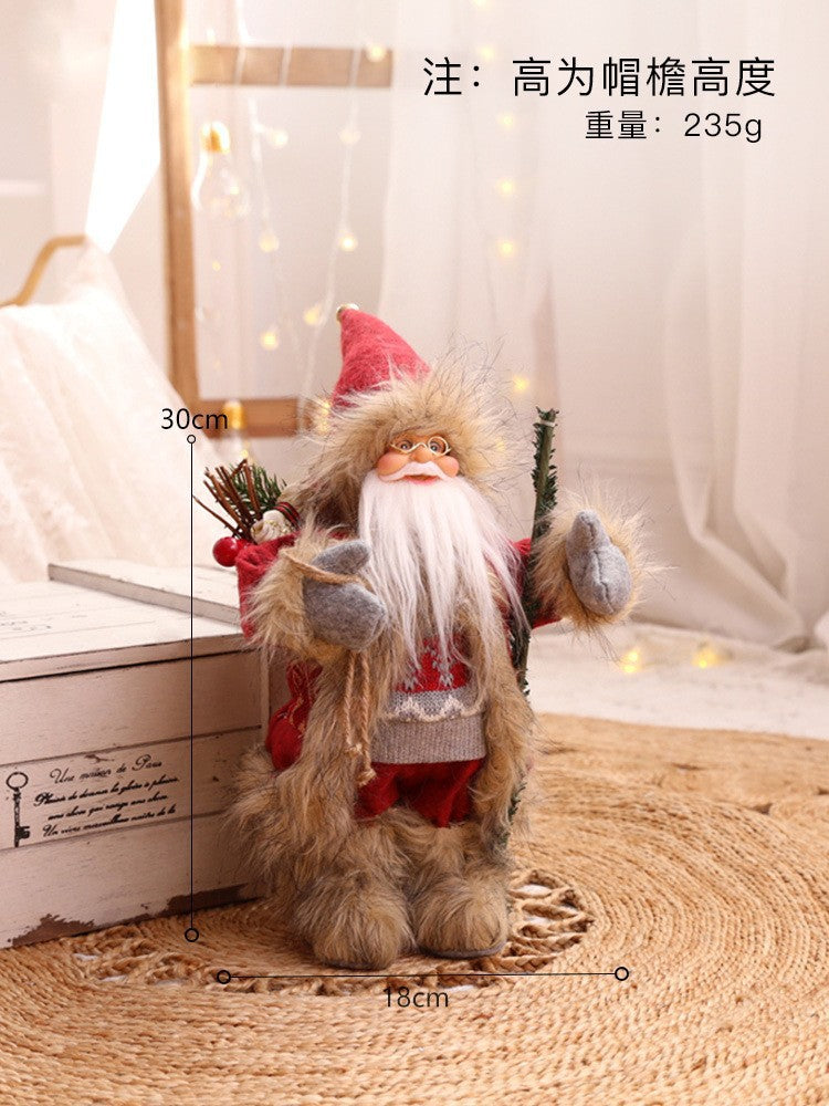 Cross-border hot sale Santa Claus doll ornaments Christmas scene decoration welcome hotel window table decoration
