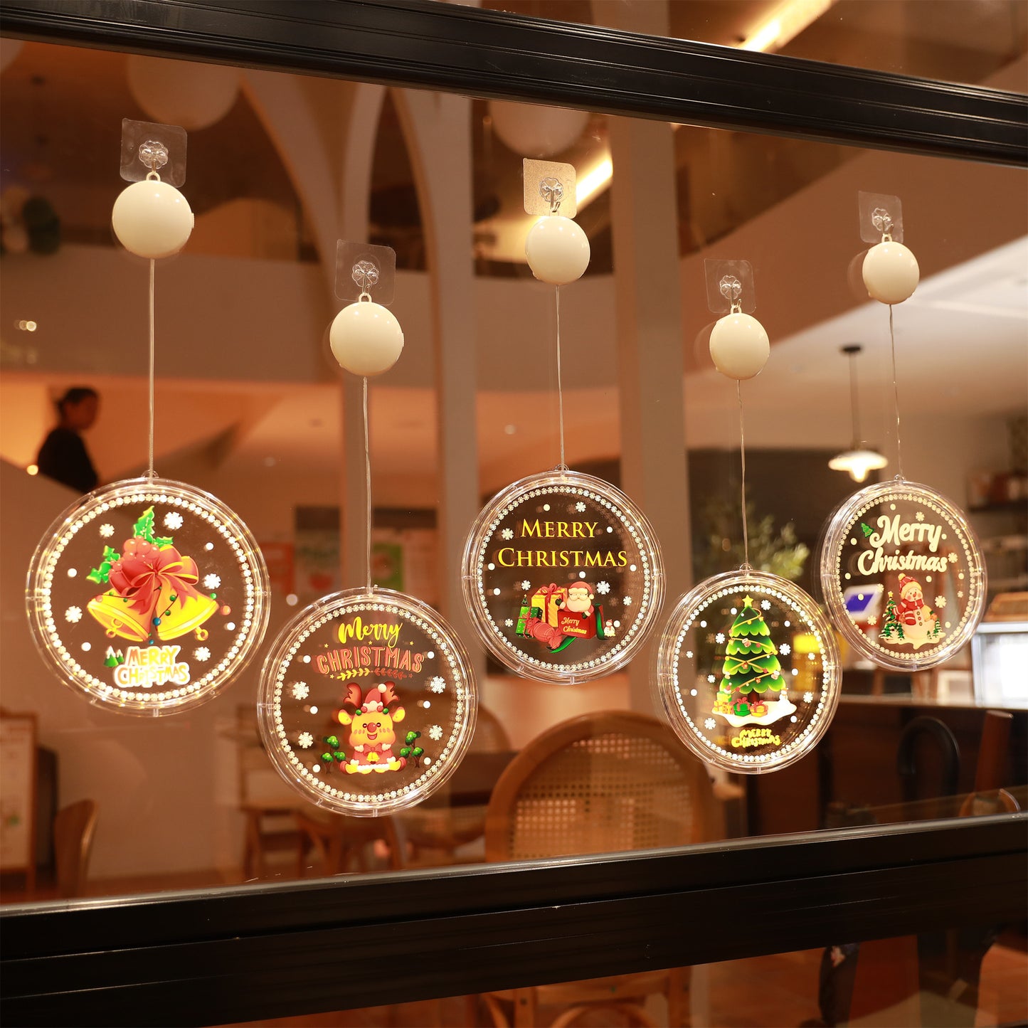 Cross-border Christmas LED Luminous Decoration Gift Window Creative Safety Knot Window Sticker Toy Gift Hanging Ornament