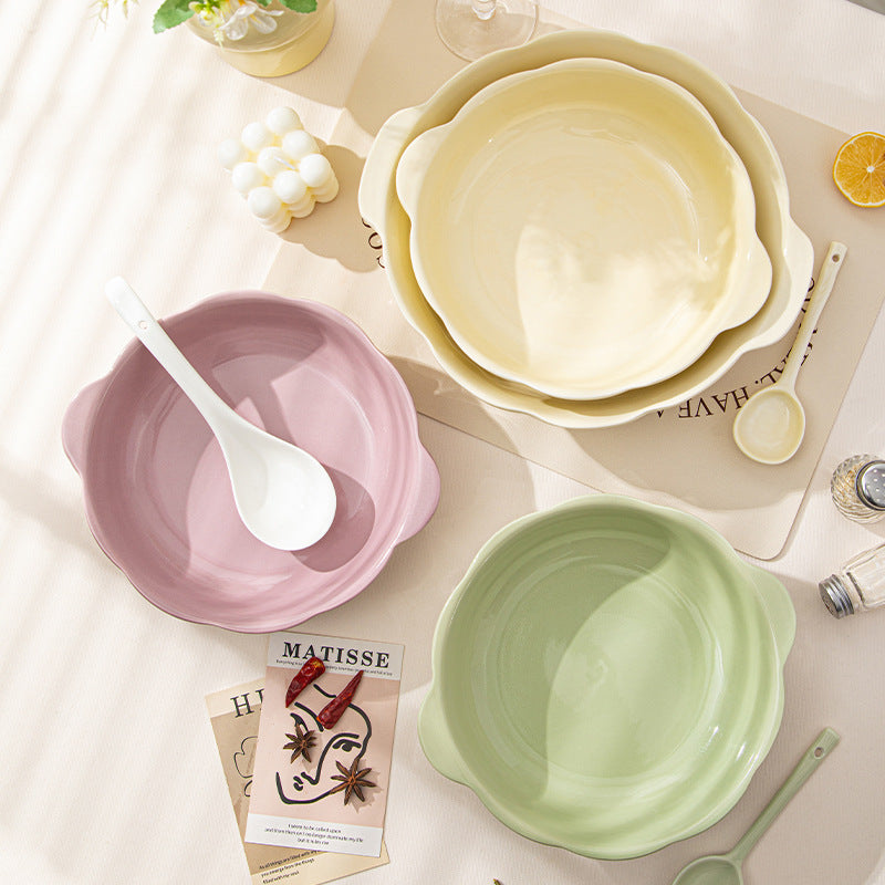 Japanese style cream wind sauerkraut fish big pot bowl home restaurant wholesale amphora ceramic soup bowl high value creative big bowl