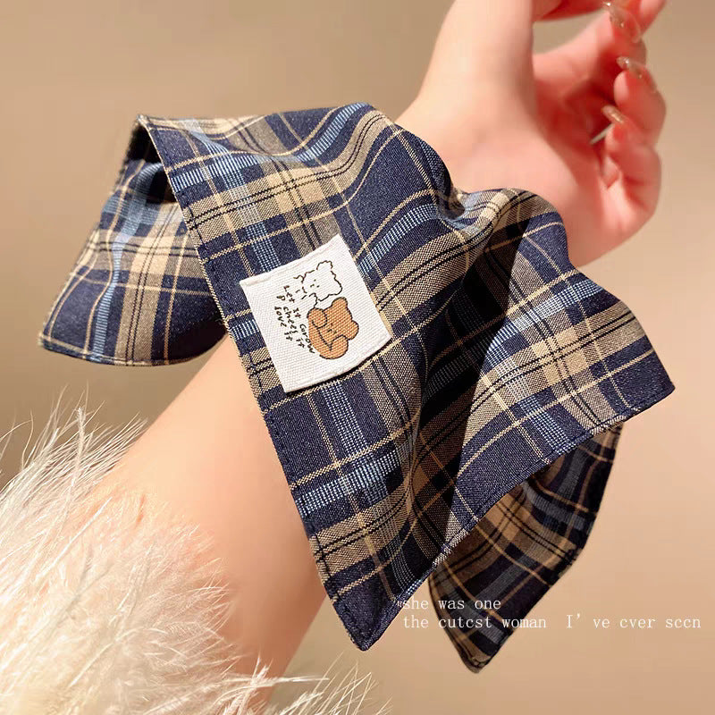 New Chinese blended style square scarf large intestine scrunchie women's large high-end square headband low ponytail hair tie hair accessory