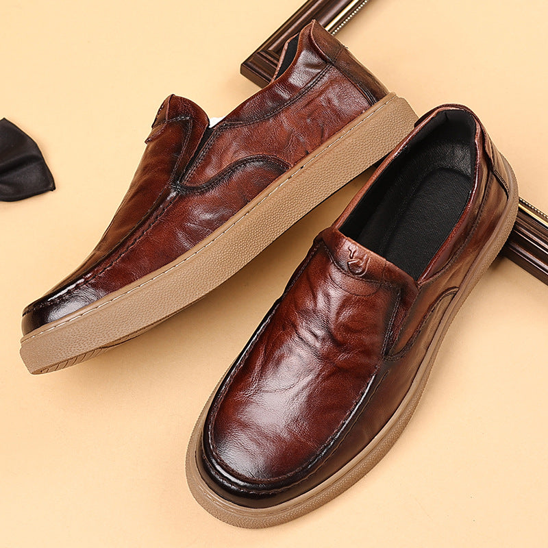 The first layer of pure cowhide inside the leather factory direct sales men's first layer of cowhide soft leather soft sole business casual leather shoes