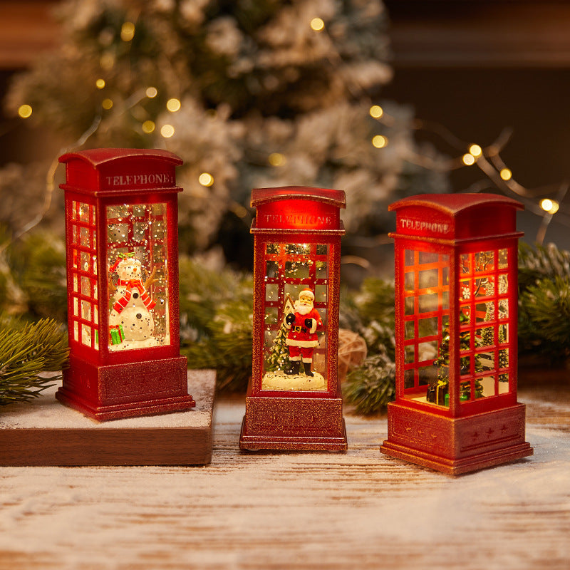 Christmas decoration wind lantern crystal light Santa Claus Christmas party decoration Christmas ornament Christmas gift