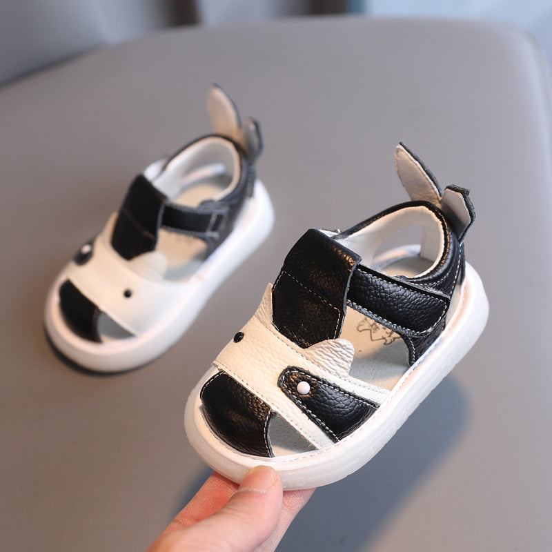 Genuine leather cowhide baby sandals for men 0-1-3 years old baby non-slip women's shoes for summer new soft-soled toddler shoes to prevent dropping