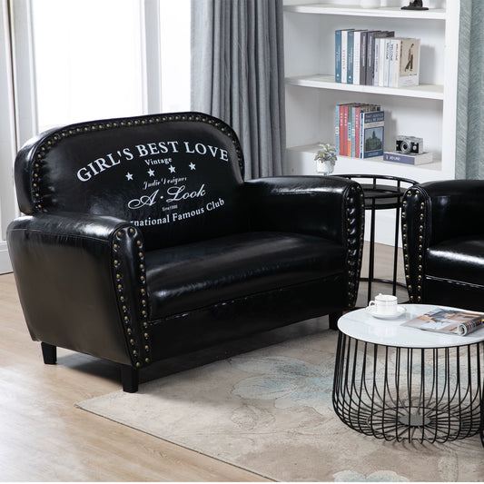 Three-person leather sofa