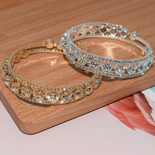 Foreign trade European and American brides wild rhinestones full of diamonds winding open bracelets crystal bracelets women's cross-border explosive wholesale