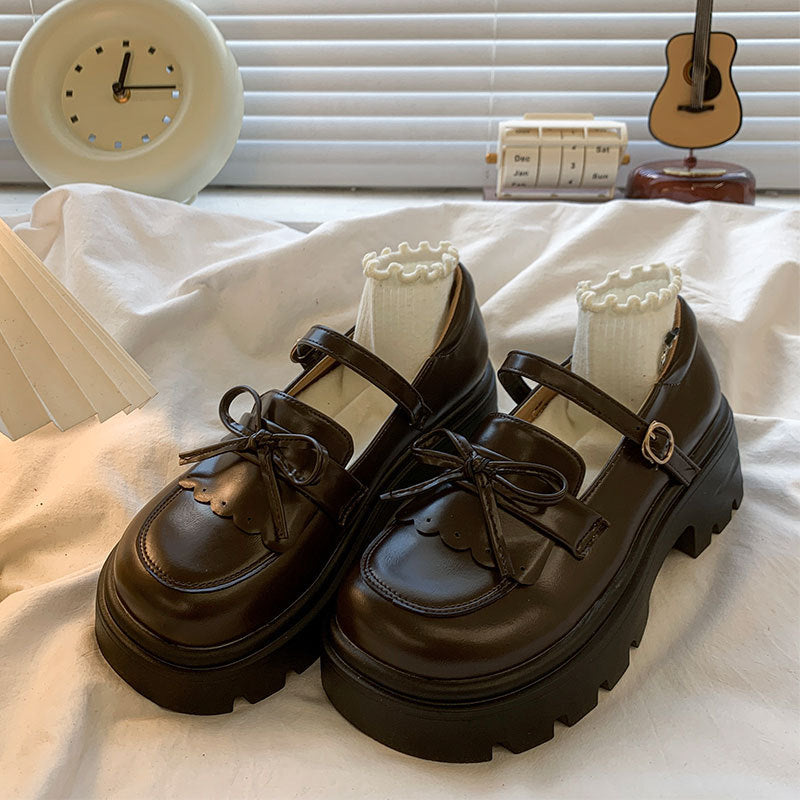 Loafer college style skirt cute and versatile single shoes 2025 new spring and autumn thick heel thick sole to increase the height of small leather shoes for women