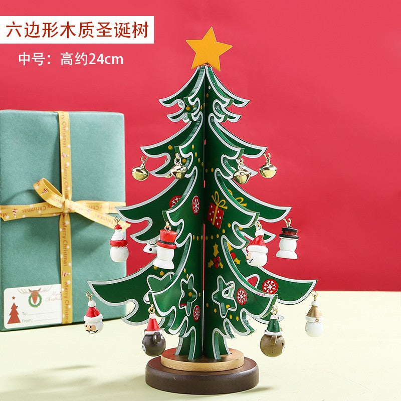 2025 Christmas Ornaments Small Mini Tree DIY Three-dimensional ins Scene Arrangement Tabletop Ornaments for Children Home