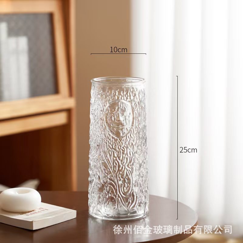ins style Internet celebrity frozen vase glacier vase glass transparent flower arrangement rose flower living room table ornament bottle