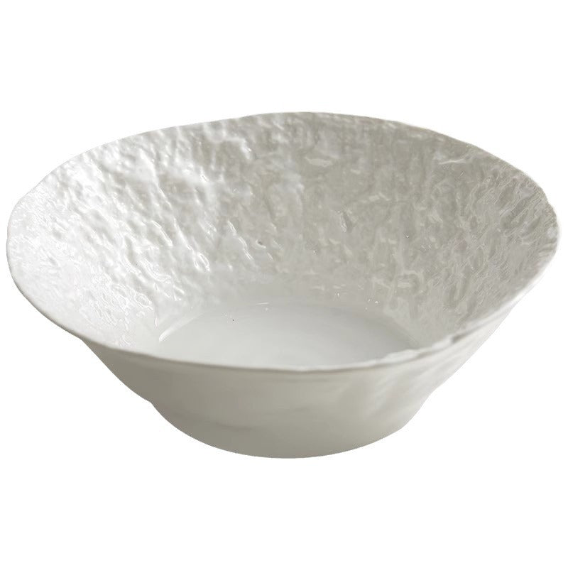 Rock-grained soup bowl, home large bucket salad bowl, creative ceramic instant noodle bowl, high-end sense of special hotel tableware