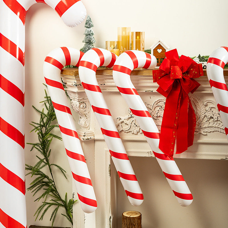 Cross-border inflatable crutches, candy bars, large Christmas decorations, decorations, holiday parties, beautiful displays, scene props