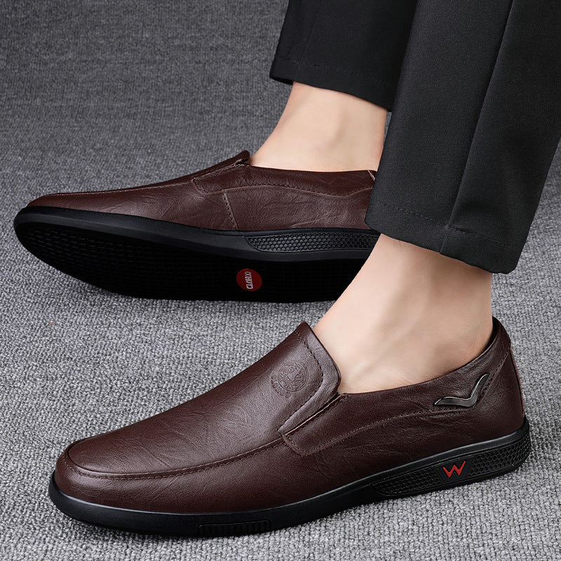 Live Cowhide Men's Business Casual Leather Shoes Breathable and Comfortable Popular Classic Dad Shoes Plus Size Casual Shoes Men