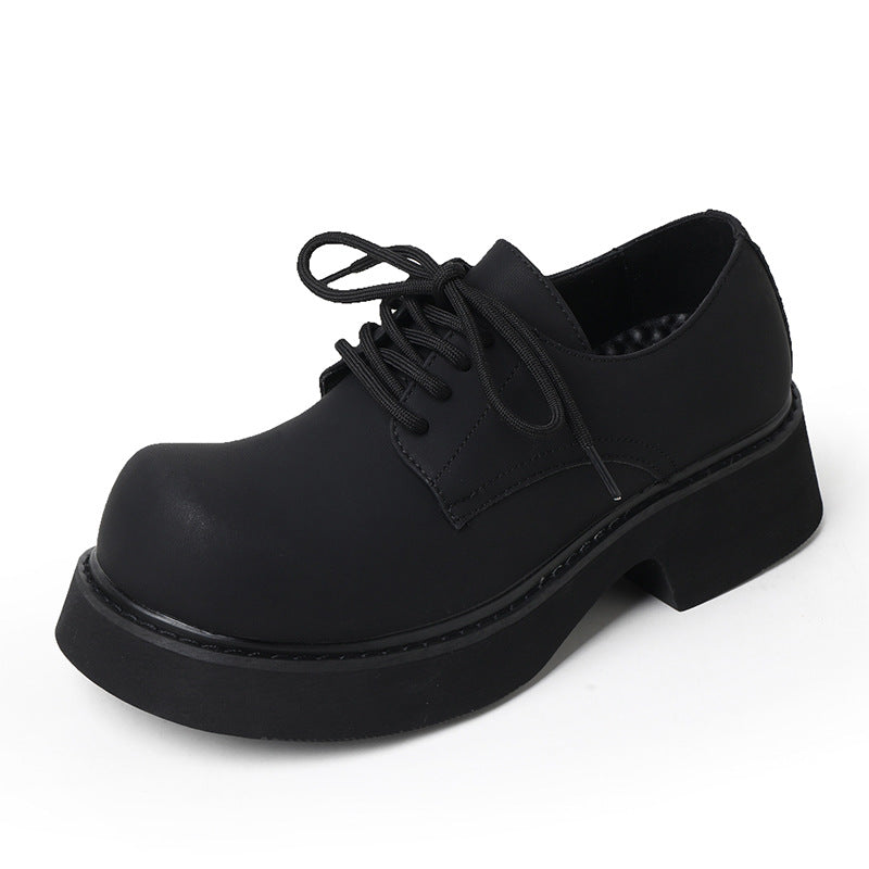 Big Head Derby Shoes Men's Premium Commuter Black Platform Trendy Shoes Men's 2023 New Heightened Japanese Style Shoes 9522-R