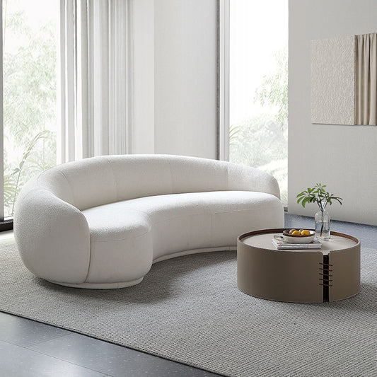 Lamb wool curved sofa