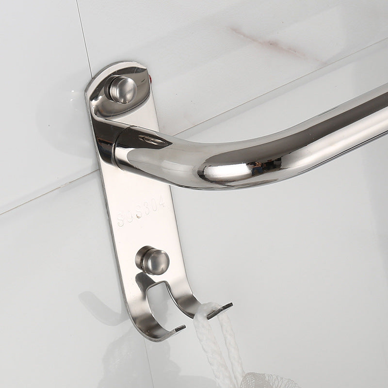 Bath towel rack 304 stainless steel towel rack bathroom free punch towel rail, toilet shelf, kitchen hanging single rod