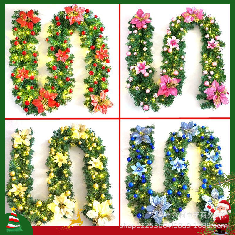 Christmas decoration rattan 2.7m encrypted luxury hanging rattan wreath package hotel shopping mall scene layout