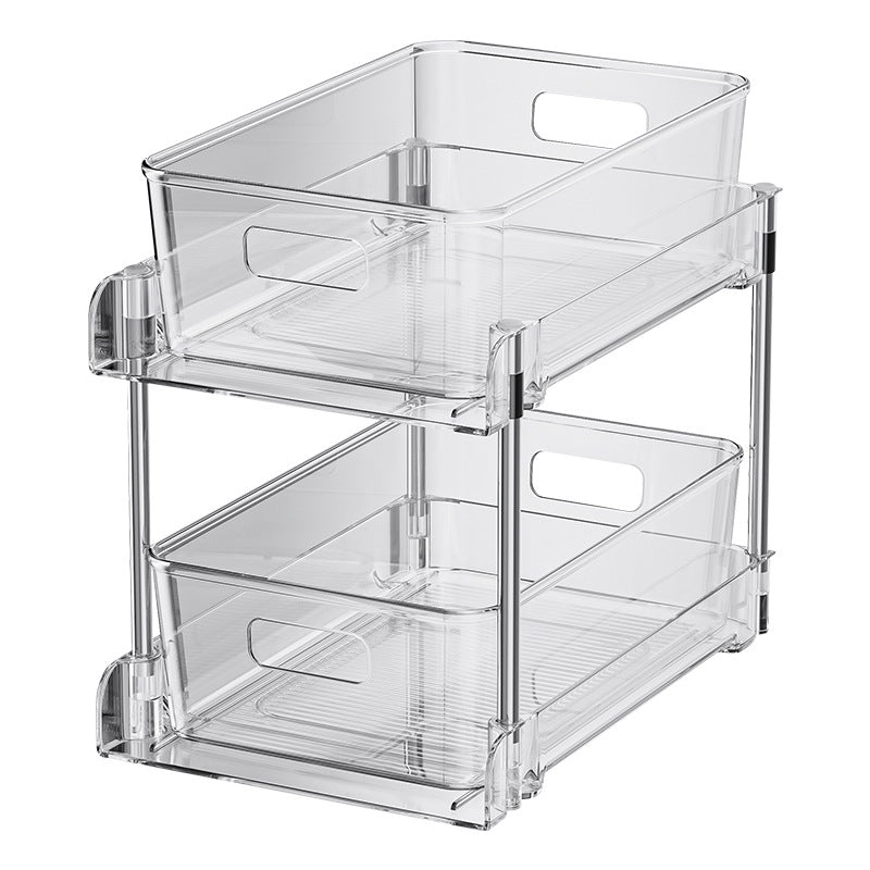 Sink storage racks, kitchen bathroom toilet cabinets, tiered shelves, multi-functional pull-out pull-out basket storage artifacts