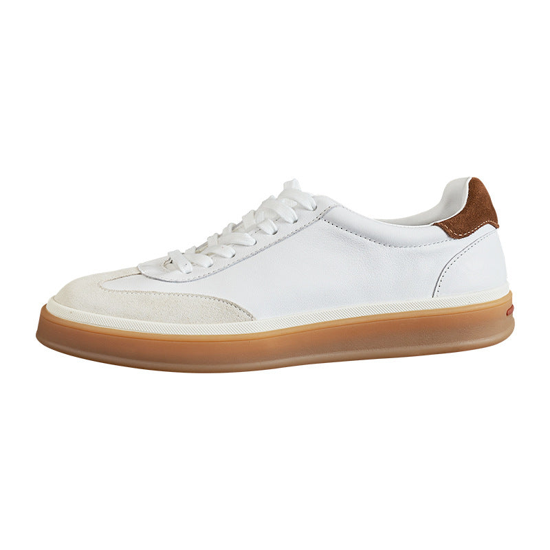 New men's German training shoes leather lace-up color-blocked flat small white shoes versatile casual outdoor sports board shoes men