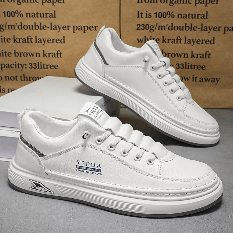 2025 Spring Men's Shoes New Breathable Little White Shoes Men's Trend Versatile Platform Sneakers Casual Sneakers Trendy Shoes