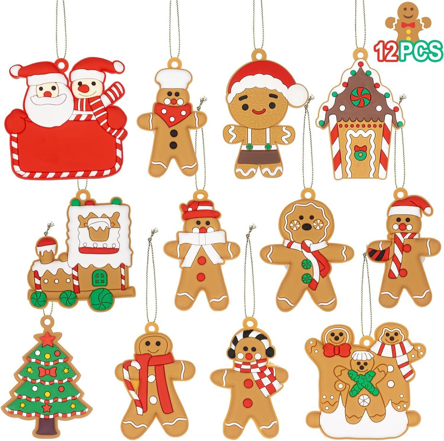 Cross-border hot sale classic Christmas gingerbread man pendant, Christmas decorations, Christmas tree pendants, spot wholesale