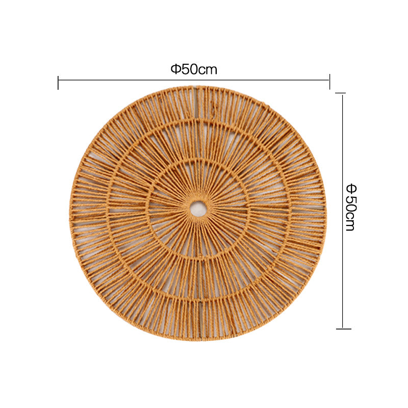 European style home wall wall decoration pendant round straw rattan B&B living room wall decoration wall decoration wall hanging