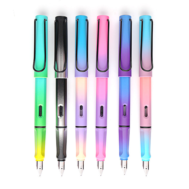 Zhengzi colorful gradient color fountain pen dual-purpose student pen can be exchanged for ink sac color gradient printable LOGO pen