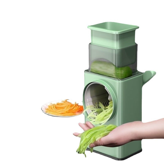 Shredding slicer, rotating cutting, peeling, slicing, 3-in-1 drum cutter, grater, kitchen cutter