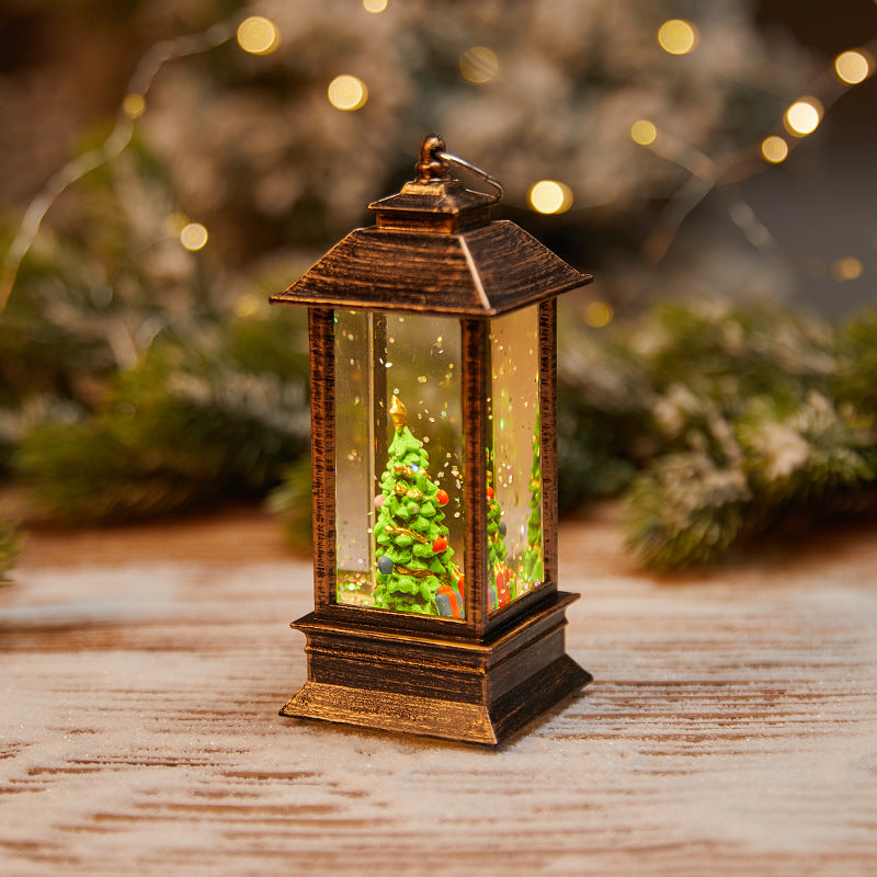 Christmas decoration wind lantern crystal light Santa Claus Christmas party decoration Christmas ornament Christmas gift