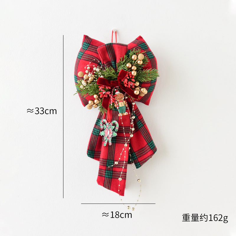 Amazon Cross-border Christmas Korean Large Fleece Finished Product Three-Dimensional Christmas Bow Hotel Christmas Tree Decoration