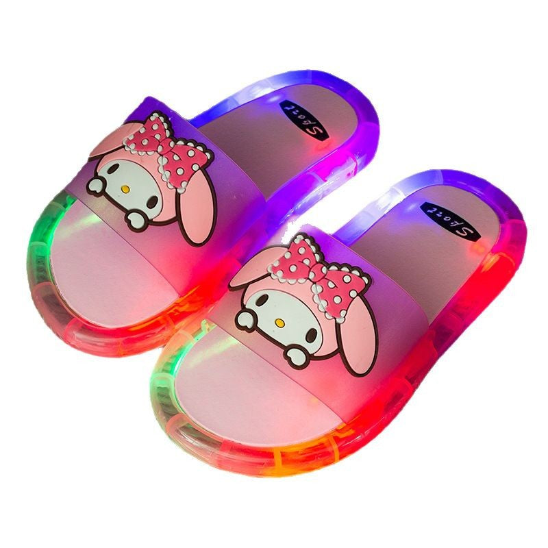 Internet celebrity new luminous slippers for children to wear cool personality home non-slip kulomi cartoon slippers for women