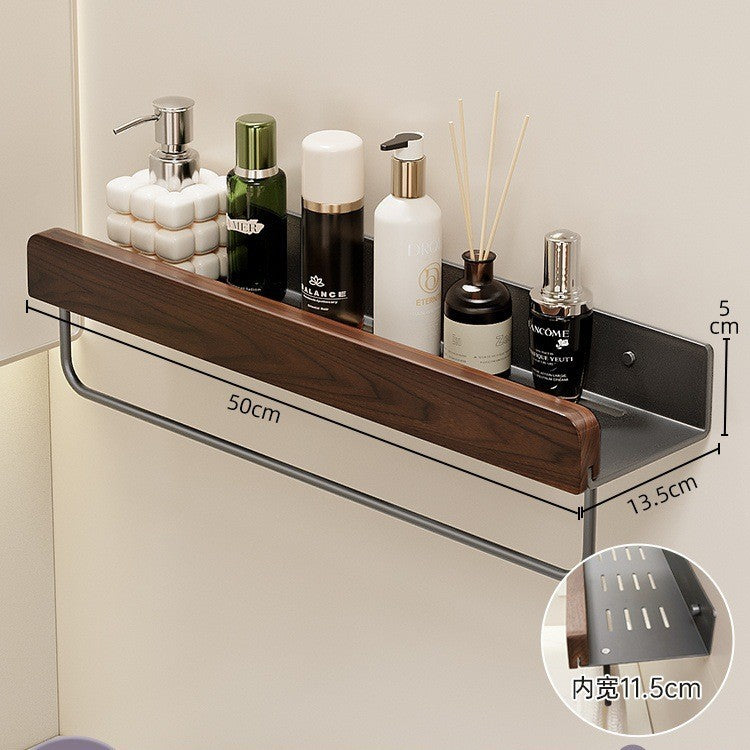 Walnut gun ash bathroom bathroom storage rack free toilet shower gel storage triangular shelf
