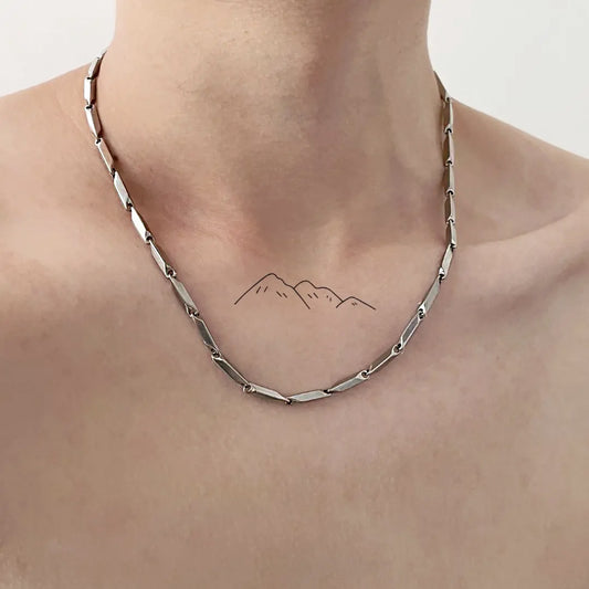Titanium steel diamond chain melon seed chain necklace men's handsome fashion women's pendant with chain handmade jewelry cross-border accessories