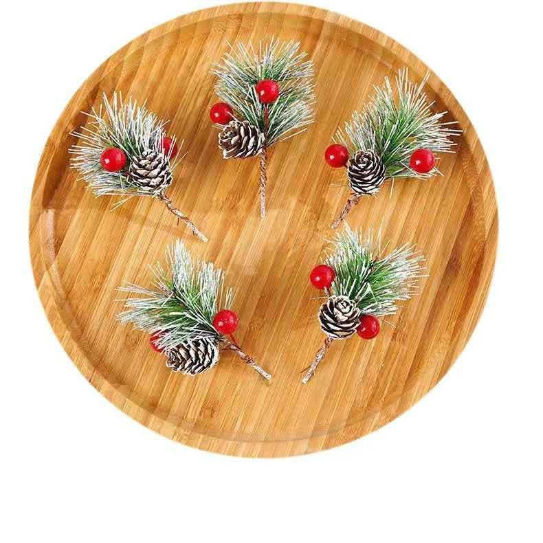 Christmas Pine Needle Pine Cone Christmas Gift Decoration Christmas Eve Gift Box Packaging Simulated Pine Cone DIY Garland Bouquet