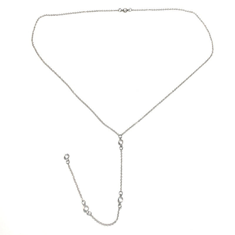 European and American cross-border jewelry, fashionable and simple, European and American style, water drop back chain, tide girl long necklace, tassel body chain