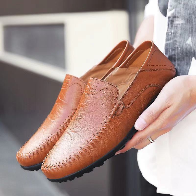 2025 Spring Men's Casual Leather Shoes New Fashion Men's Leather Shoes One Foot Peans Shoes Wholesale Trend Men's Shoes