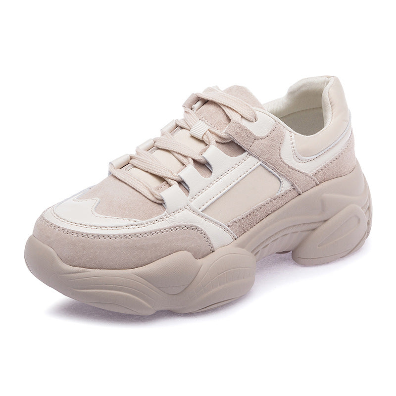 Lightweight leather daddy shoes women's summer 2025 new Korean version of versatile ins trendy shoes casual platform sneakers