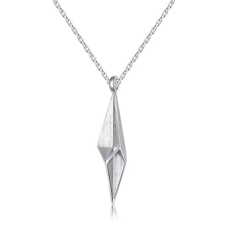 European and American cold wind geometric diamond necklace Japanese and Korean version silver hip hop style retro hip man personality domineering men's pendant