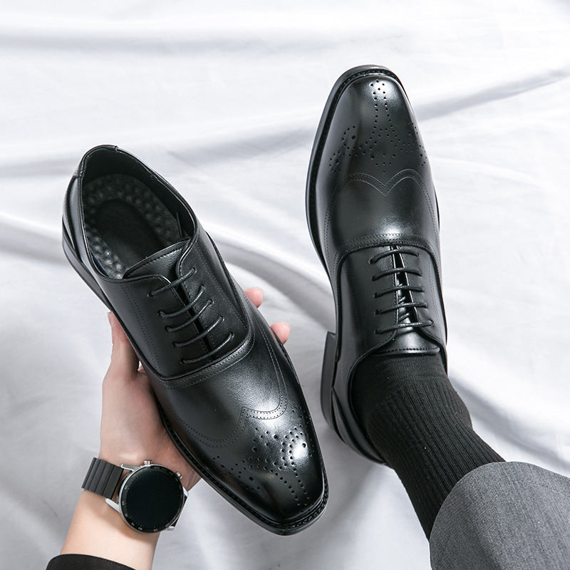 Factory direct sales brogue leather shoes men's carved british style korean version wedding groom shoes hairstylist tassel men's shoes