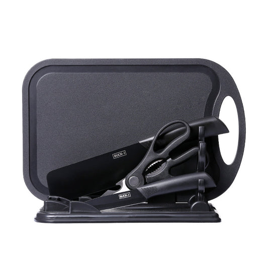 Black steel cutting kitchen knife household kitchen tools kitchen knife cutting board black steel knife fruit knife complementary food dormitory cutting board combination