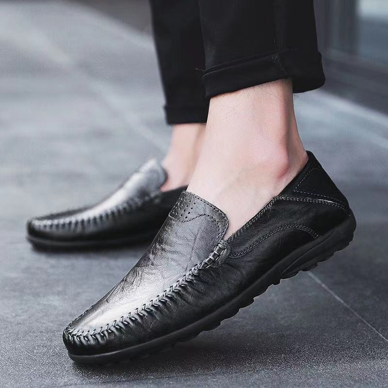 2025 Spring Men's Casual Leather Shoes New Fashion Men's Leather Shoes One Foot Peans Shoes Wholesale Trend Men's Shoes