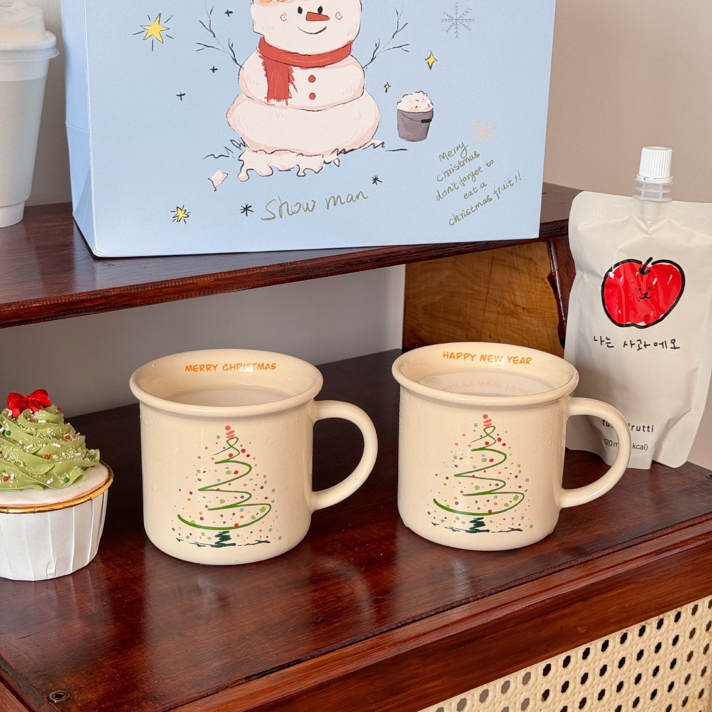 2024 New Christmas Mug Cute Coffee Mug Christmas Tree Ceramic Water Cup Christmas Gift Mug Couple Mug