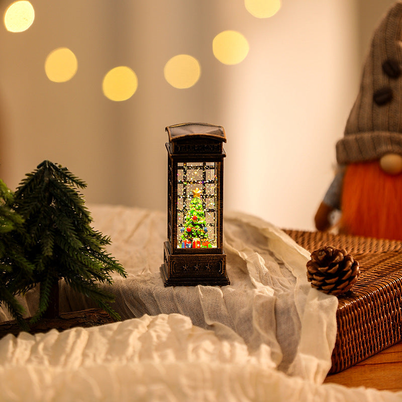 Christmas decoration wind lantern crystal light Santa Claus Christmas party decoration Christmas ornament Christmas gift