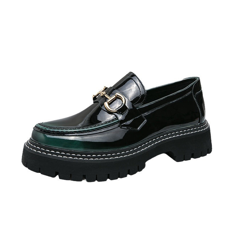 Foreign trade men's casual leather shoes men's round toe british shiny men's shoes business black overalls youth casual shoes wholesale