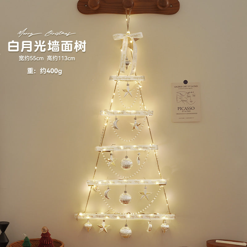 Christmas Christmas decoration wall luminous Christmas tree Christmas ornament pendant pine cone rattan pendant