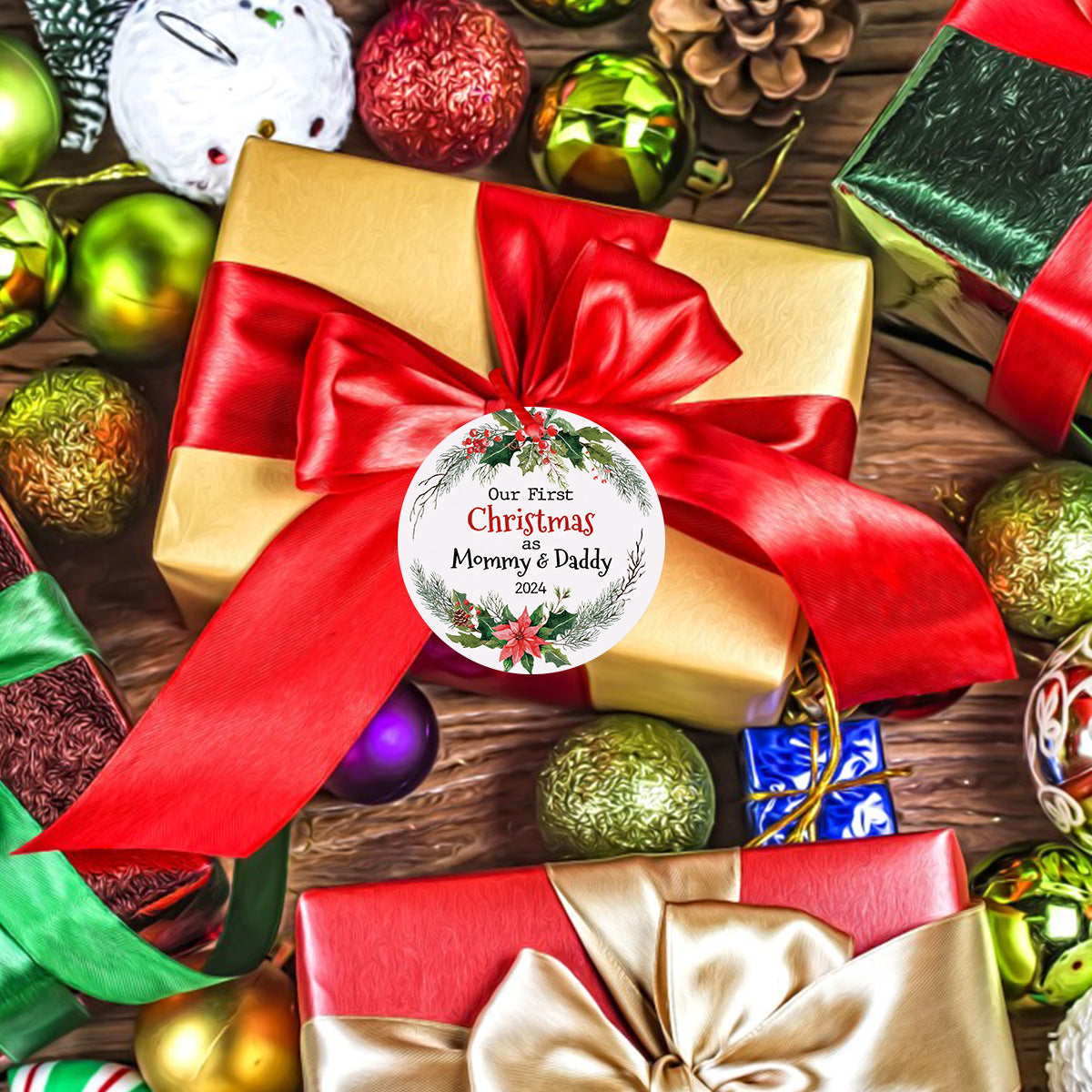 Cross border acrylic Christmas ball tree ornaments craft hanging decoration art pendant decoration scene decoration