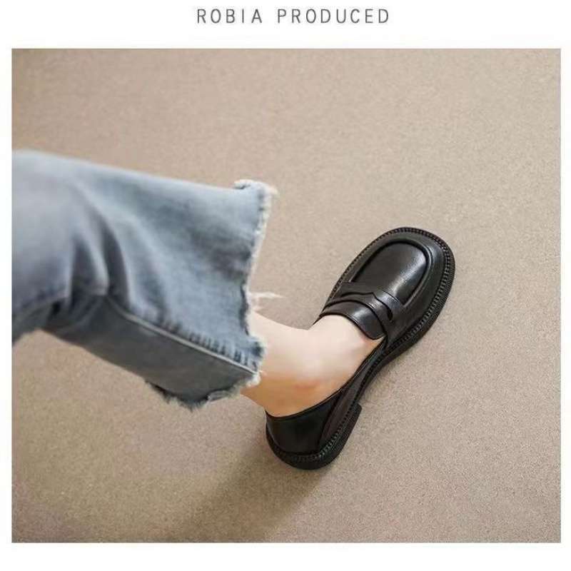 2025 autumn real soft leather small leather shoes for women to work soft soles super soft British style loafers for women versatile single shoe women
