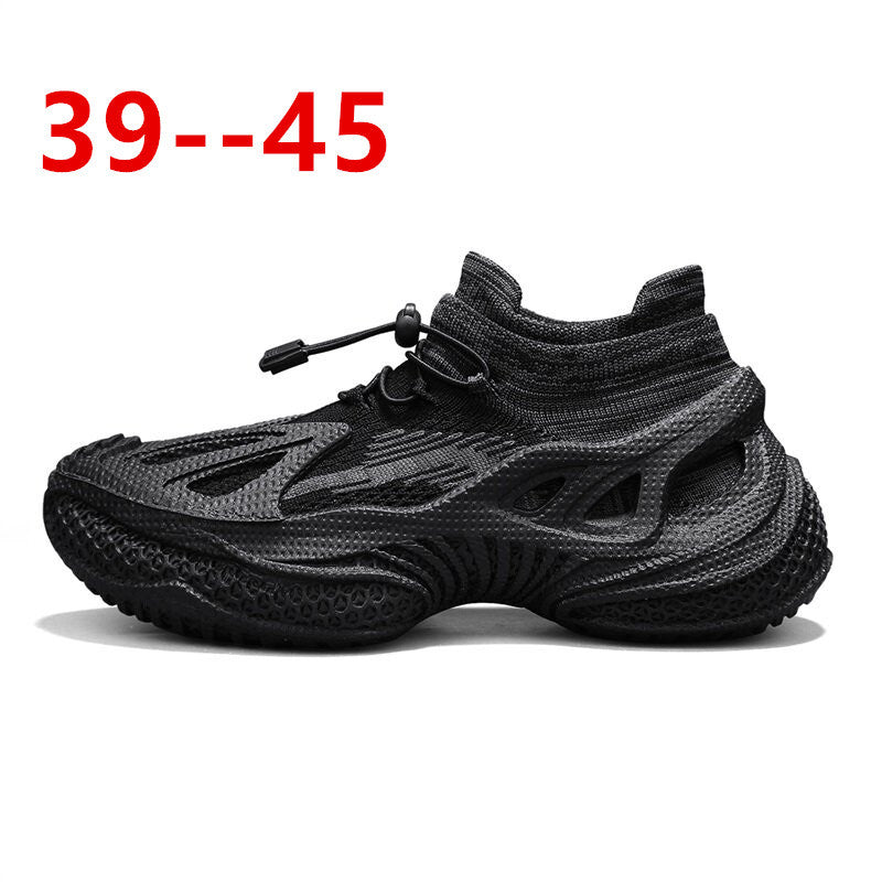2025 Summer and Autumn New Men's Shoes Mesh Breathable Men's Shoes Personality Trend Flying Woven Shoes Men's Live Broadcast Trendy Shoes Wholesale