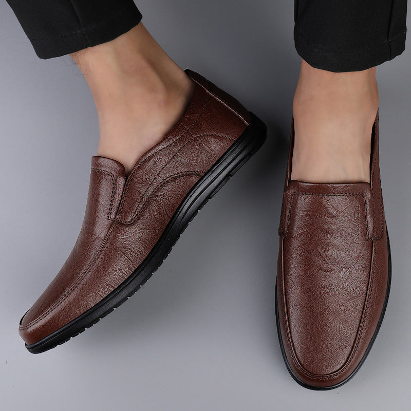 Popular cowhide men's business casual leather shoes classic trend office work shoes men